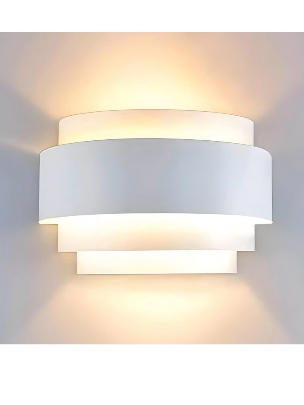 White Modern Layered Wall Sconce